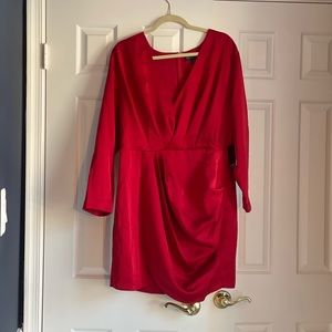 ELOQUII Red Mini Dress in Saavy Red